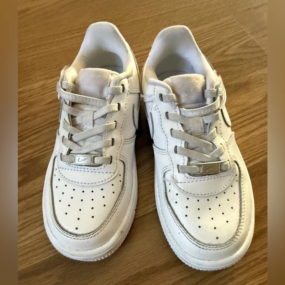 12C Used Kids White Nike Air Force Sneakers